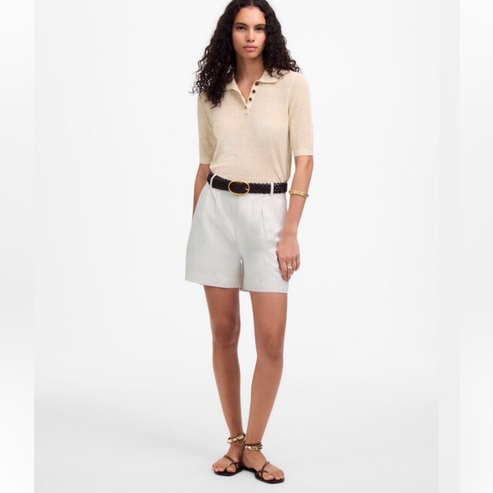 Madewell the Drapey Twill Pleated Shorts - Picture 3 of 13